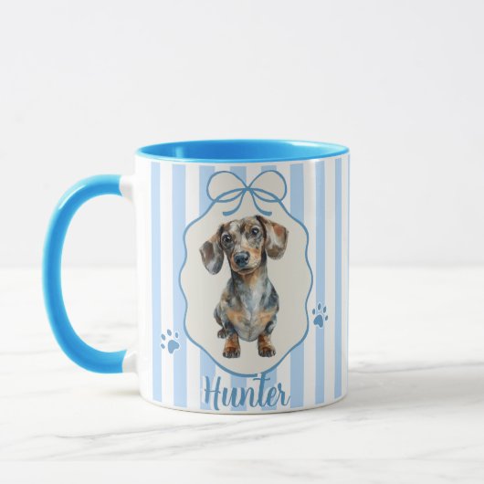 Pet's Simple Modern Name and Photo Mug マグカップ (左)