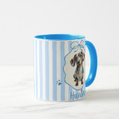 Pet's Simple Modern Name and Photo Mug マグカップ (正面右)