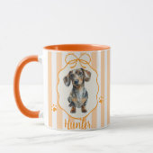 Pet's Simple Modern Name and Photo Mug マグカップ (左)