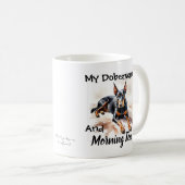 Pets Simple ''My Doberman'' Black Personalize コーヒーマグカップ (正面右)
