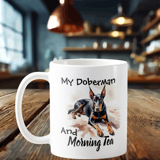 Pets Simple ''My Doberman'' Black Personalize コーヒーマグカップ