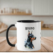 Pets Simple Watercolor Doberman Black Personalize マグカップ