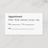 Pets Veterinarian Appointment Cards 名刺 (裏面)