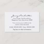 petsitting犬のpathos 名刺 (裏面)