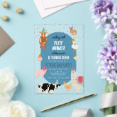 Petting Zoo Party Animals Barnyard Birthday Boy アクリル招待状 (インサイチュ (ウェディング))