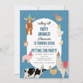 Petting Zoo Party Animals Barnyard Birthday Boy 招待状 (正面)