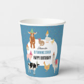 Petting Zoo Party Animals Barnyard Birthday Boy 紙コップ (裏面)