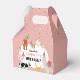Petting Zoo Party Animals Barnyard Birthday Girl フェイバーボックス
