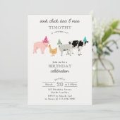 Petting Zoo Party Animals Barnyard Birthday Kids 招待状 (スタンド正面)