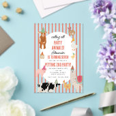 Petting Zoo Party Animals Barnyard Birthday Theme アクリル招待状 (インサイチュ (ウェディング))