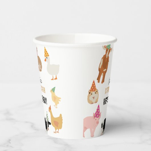 Petting Zoo Party Animals Barnyard Birthday Theme 紙コップ (左)