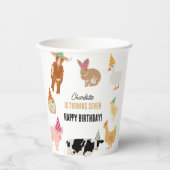 Petting Zoo Party Animals Barnyard Birthday Theme 紙コップ (正面)