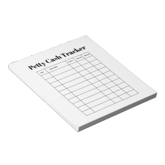 Petty Cash Tracker Notepad ノートパッド (アングル)
