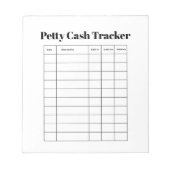 Petty Cash Tracker Notepad ノートパッド (正面)
