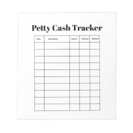 Petty Cash Tracker Notepad ノートパッド