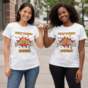 Petty Powers Activate レトロスタイル Tシャツ
