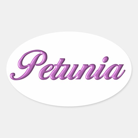 Petuniaのステッカー名 楕円形シール (正面)