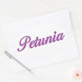 Petuniaのステッカー名 楕円形シール (封筒)