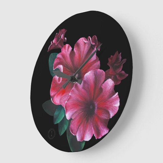 Petunia flower clock ラージ壁時計 (傾斜)
