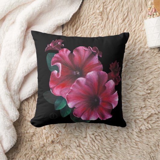 Petunia flower pillow クッション (ブランケット)