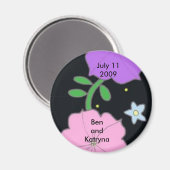 Petunia on Black日付の保存 マグネット (正面/裏面)