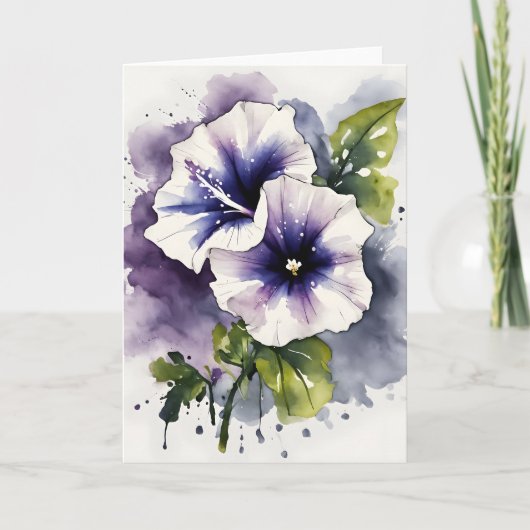 Petunia - Watercolor flowers カード (正面)