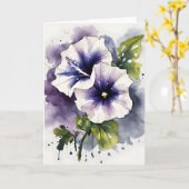 Petunia - Watercolor flowers カード (黄色い花)