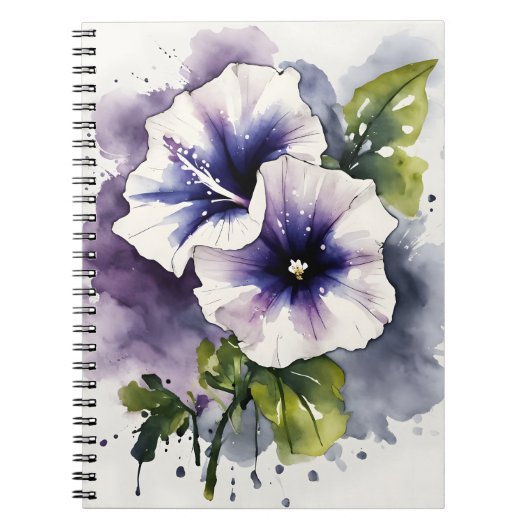 Petunia - Watercolor flowers ノートブック (正面)