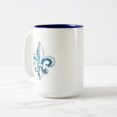 Peuple Français Fleur de Lys médievale fraternité ツートーンマグカップ (正面左)