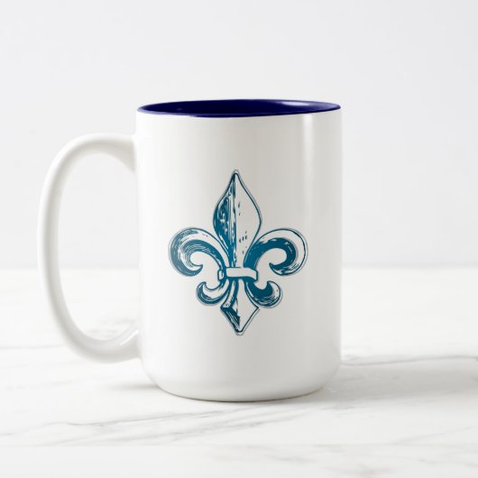 Peuple Français Fleur de Lys médievale fraternité ツートーンマグカップ (左)