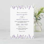 Peurple Lavender Floral Budget QR Code Wedding 招待状 (スタンド正面)