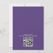 Peurple Lavender Floral Budget QR Code Wedding 招待状 (裏面)