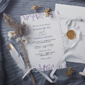 Peurple Lavender Floral Budget QR Code Wedding 招待状