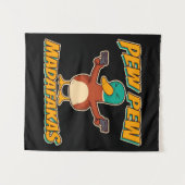 Pew Pew Duck | Duck Pattern Throw Blanket タペストリー (正面(横))