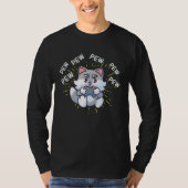 Pew Pew Gaming Cat Video Game Gaming Console Gamin Tシャツ (正面)