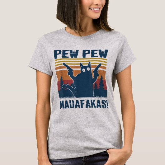 Pew Pew Madafakas クレイジーキャットラバーメーム Tシャツ (正面)