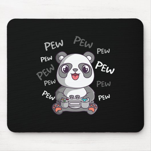 Pew Pew Pew Cute Panda Video Gaming Gamer  マウスパッド (正面)