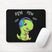 Pew Pew Pew Cute T-rex Dinosaur Video Gamer Gaming マウスパッド (マウス)