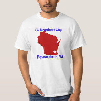 PewaukeeのWI #1 Drunkestの金融業者のTシャツ Tシャツ