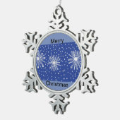 Pewtarの雪片の装飾 スノーフレークピューターオーナメント (右)