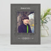 Pewterフレーム写真卒業パーティーの招待 招待状 (スタンド正面)