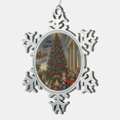 Pewter Snowflake Nativity Santa Ornament スノーフレークピューターオーナメント (右)