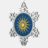 Pewter Snowflake Ornament with Macedonia Flag スノーフレークピューターオーナメント (右)