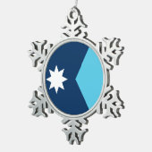 Pewter Snowflake Ornament with Minnesota Flag スノーフレークピューターオーナメント (右)