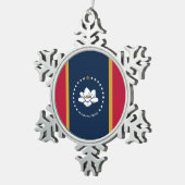 Pewter Snowflake Ornament with Mississippi Flag スノーフレークピューターオーナメント (右)
