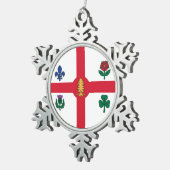 Pewter Snowflake Ornament with Montreal Flag スノーフレークピューターオーナメント (右)