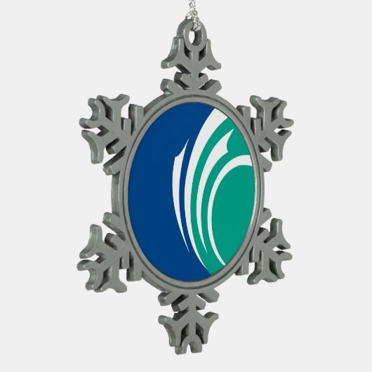 Pewter Snowflake Ornament with Ottawa Flag スノーフレークピューターオーナメント (左)