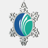 Pewter Snowflake Ornament with Ottawa Flag スノーフレークピューターオーナメント (右)