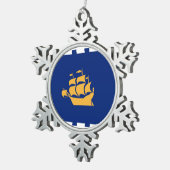 Pewter Snowflake Ornament with Quebec City Flag スノーフレークピューターオーナメント (右)