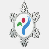 Pewter Snowflake Ornament with Seoul Flag スノーフレークピューターオーナメント (右)